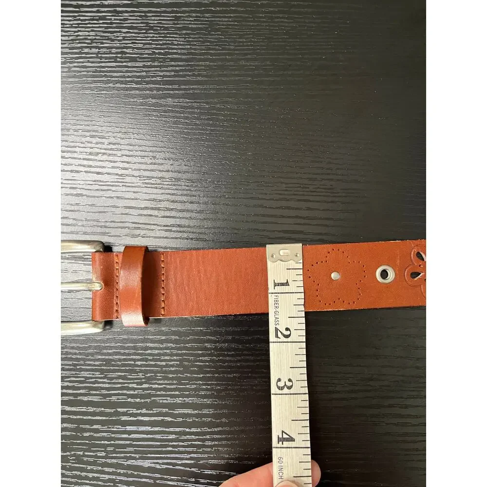 Fossil Boho Leather Perforated and Riveted Belt